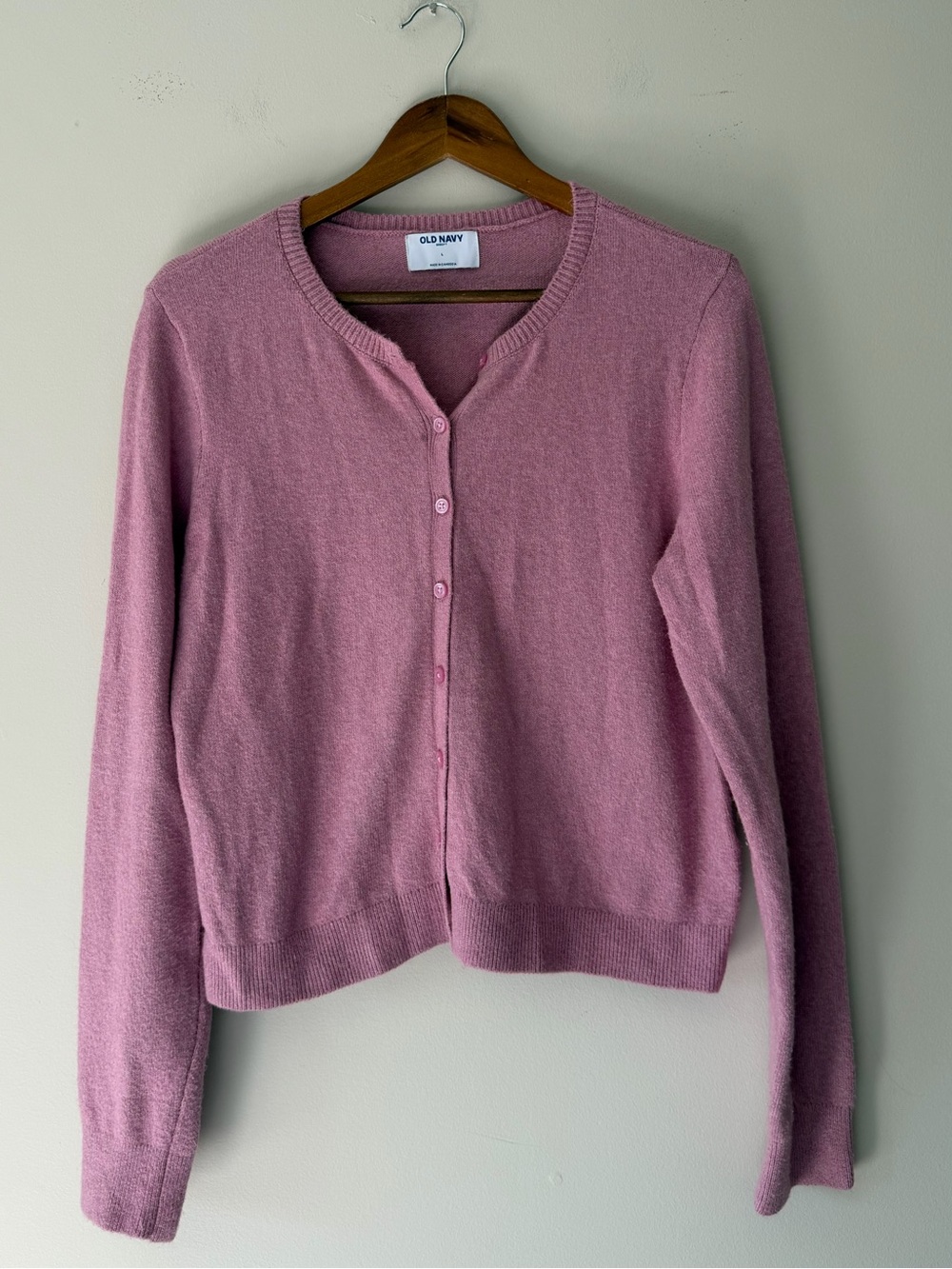 Old Navy SoSoft Mauve Button-Up Women's Cardigan Size Large